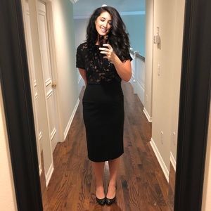Black ASOS Pencil Dress w/ Lace Top